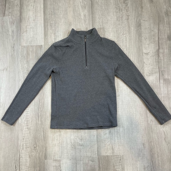 Michael Kors Men's 1/4 Quarter Zip Sweater - Charcoal Gray - Large - Picture 1 of 8